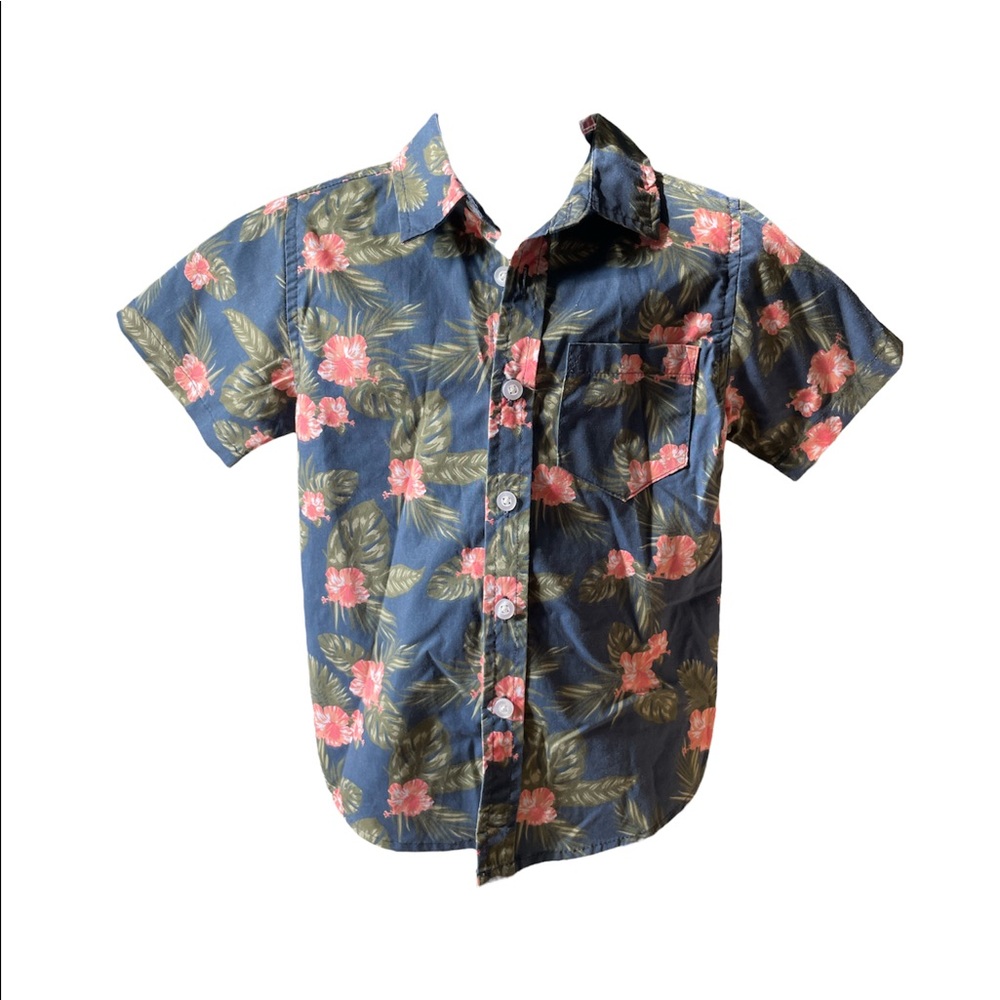Toddler Boy Floral Button Down